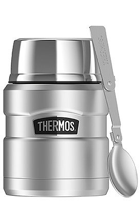 Genuine Thermos Brand Stainless Steel Double Wall Food Flask, 470ml, Gun  Metal