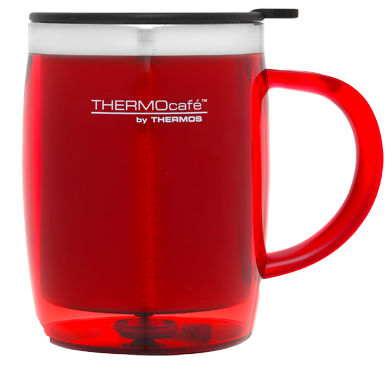 Thermos Thermocafe 450 ml Plastic and Stainless Steel Desk Mug Red